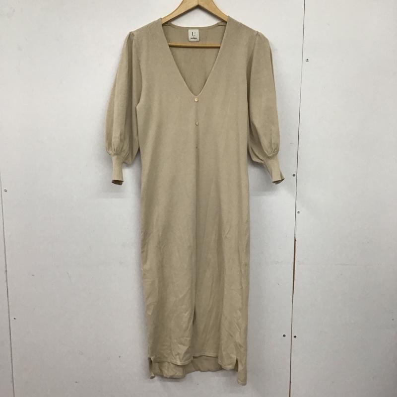 スピック＆スパン Spick & Span ワンピース ロングスカート 半袖ニットロングワンピース Vネック FREE 無地 ベージュ / ベージュ /  レディース USED 古着 中古 10147881