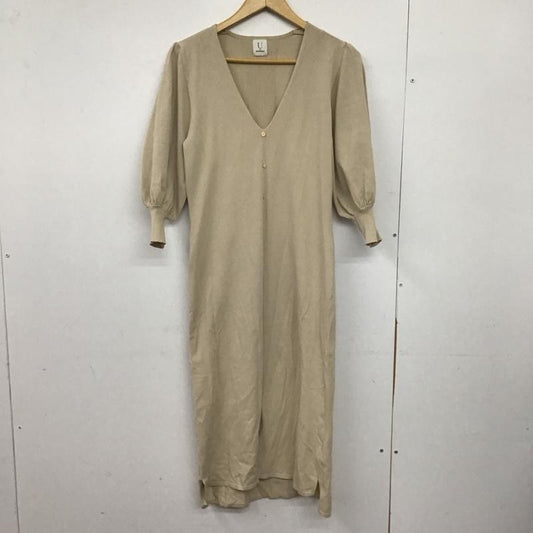 スピック＆スパン Spick & Span ワンピース ロングスカート 半袖ニットロングワンピース Vネック FREE 無地 ベージュ / ベージュ /  レディース USED 古着 中古 10147881