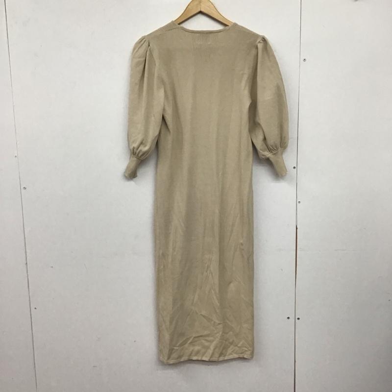 スピック＆スパン Spick & Span ワンピース ロングスカート 半袖ニットロングワンピース Vネック FREE 無地 ベージュ / ベージュ /  レディース USED 古着 中古 10147881