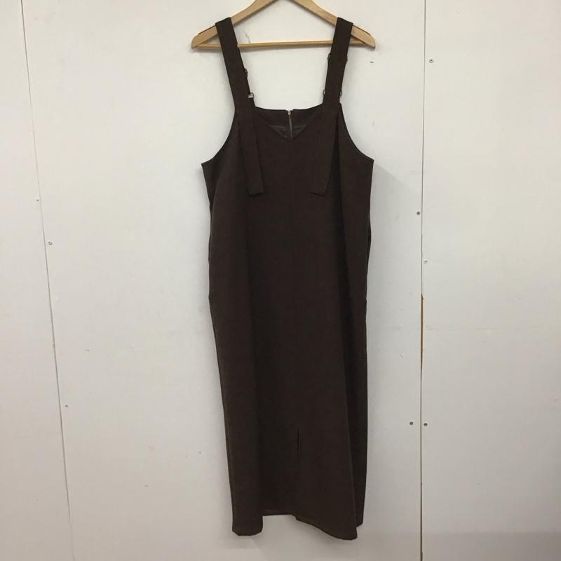 レプシィム LEPSIM ワンピース ロングスカート ワンピース ジャンパースカート オールインワン FREE 無地 茶 / ブラウン /  レディース USED 古着 中古 10147908