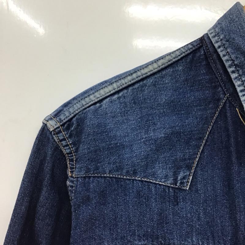 ラングラー Wrangler シャツ、ブラウス 長袖 デニムシャツ 長袖シャツ ロゴ、文字 インディゴ / インディゴ /  メンズ USED 古着 中古 10148055