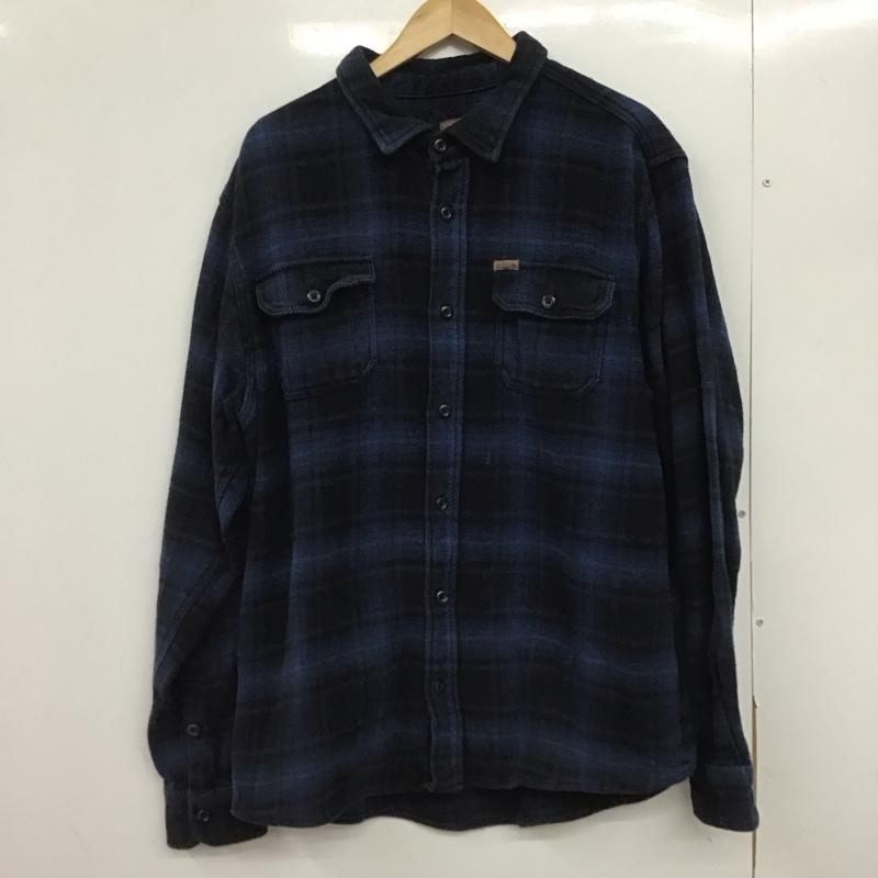 古着 USED シャツ、ブラウス 長袖 長袖シャツ チェックシャツ カラーシャツ 厚手 XL チェック 青 / ブルー /  メンズ USED 古着 中古 10148057