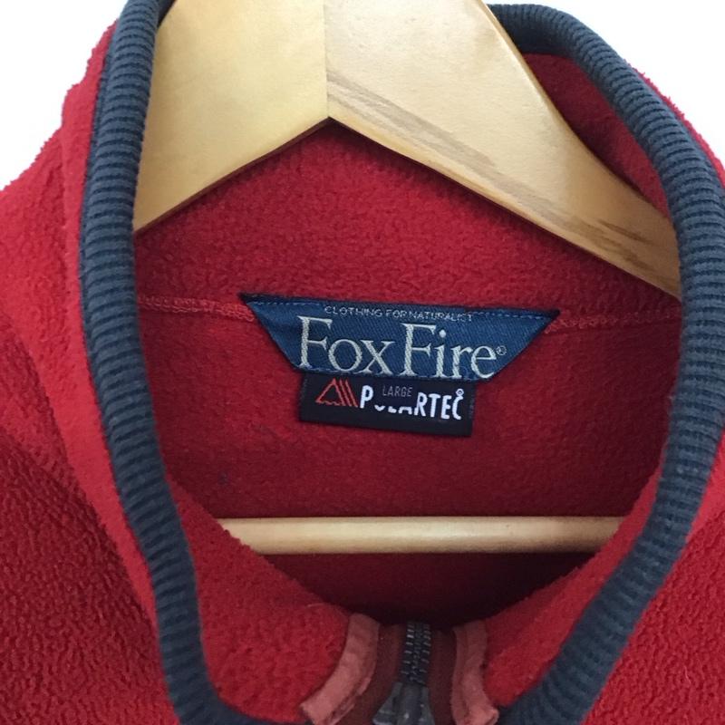 フォックスファイヤー FOXFIRE ジャケット、上着 ジャンパー、ブルゾン ジップアップフリースジャケット スタンドネック L ロゴ、文字 赤 / レッド /  メンズ USED 古着 中古 10148059