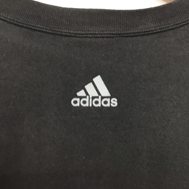アディダス adidas トレーナー 長袖 長袖トレーナー スウェット クルーネック プルオーバー L ロゴ、文字 ダークグレー / ダークグレー /  メンズ USED 古着 中古 10148065