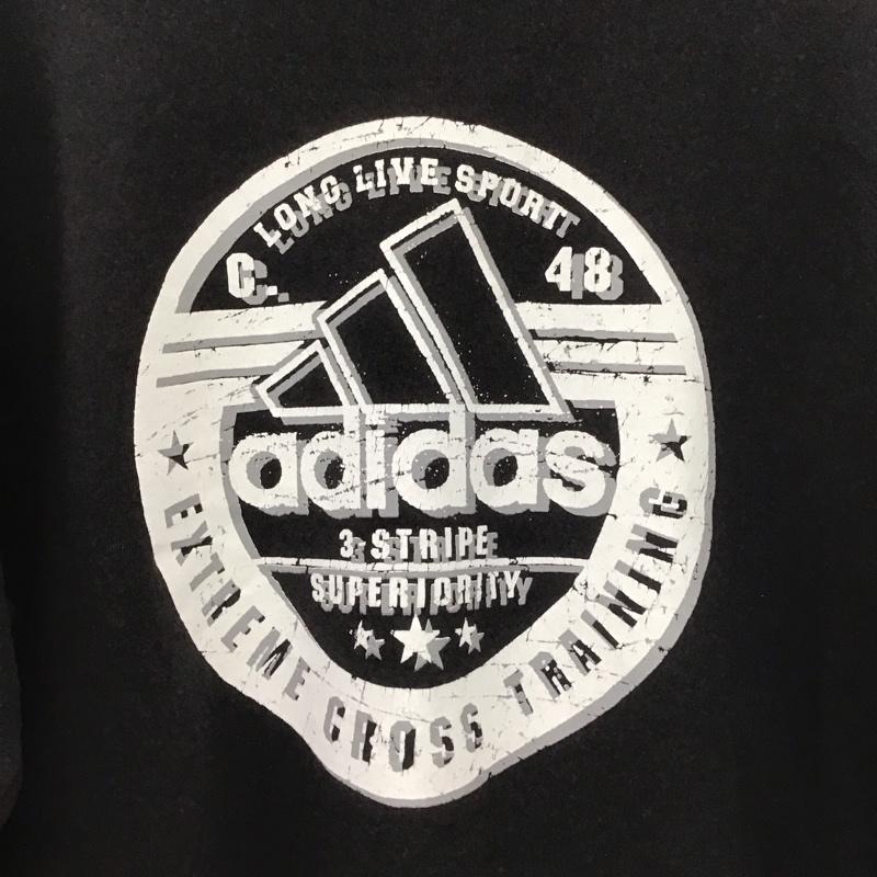 アディダス adidas トレーナー 長袖 長袖トレーナー スウェット クルーネック プルオーバー L ロゴ、文字 ダークグレー / ダークグレー /  メンズ USED 古着 中古 10148065