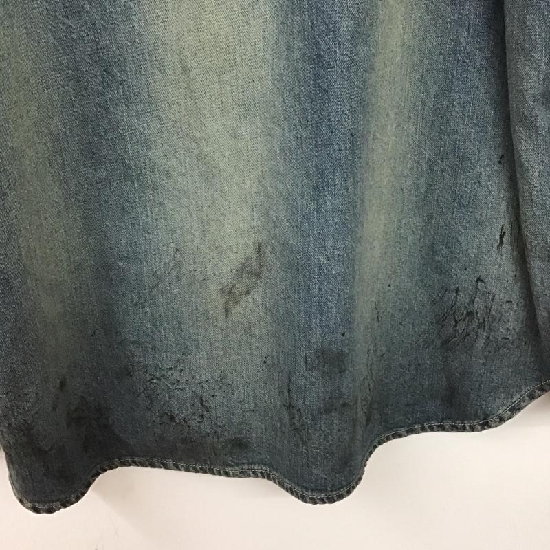 ユニフォームエクスペリメント uniform experiment シャツ、ブラウス 長袖 ue-242041 24AW DENIMSHIRT 長袖シャツ 1 ダメージ加工 インディゴ / インディゴ /  メンズ USED 古着 中古 10148073