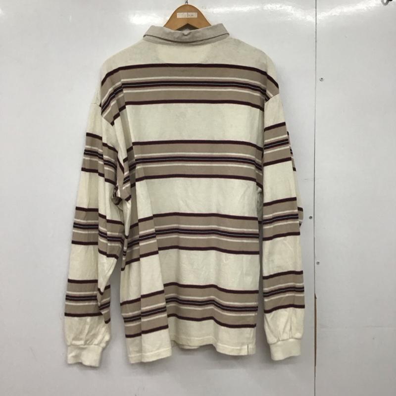 プリビレッジ PRIVILEGE ポロシャツ 長袖 長袖ポロシャツ 長袖カットソー カラーシャツ XXL ボーダー柄 ベージュ / ベージュ /  メンズ USED 古着 中古 10148076