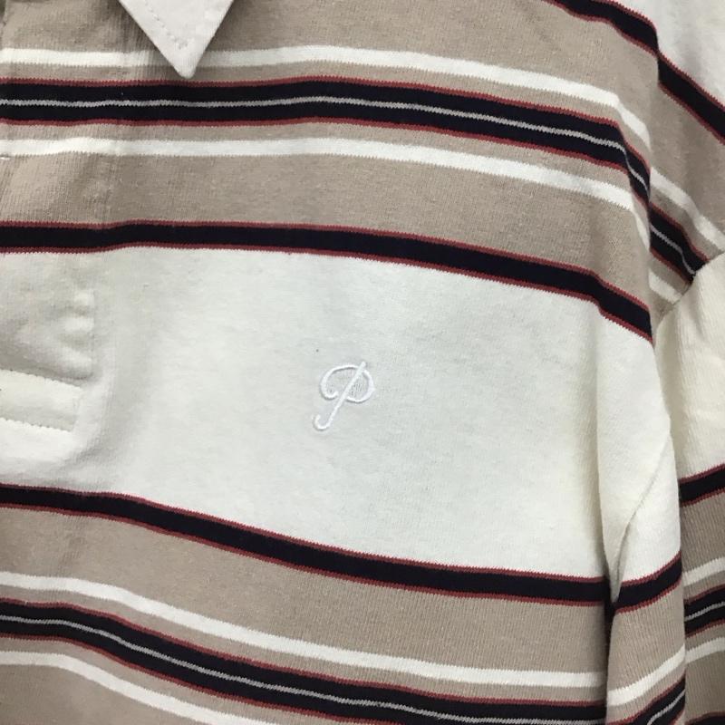 プリビレッジ PRIVILEGE ポロシャツ 長袖 長袖ポロシャツ 長袖カットソー カラーシャツ XXL ボーダー柄 ベージュ / ベージュ /  メンズ USED 古着 中古 10148076