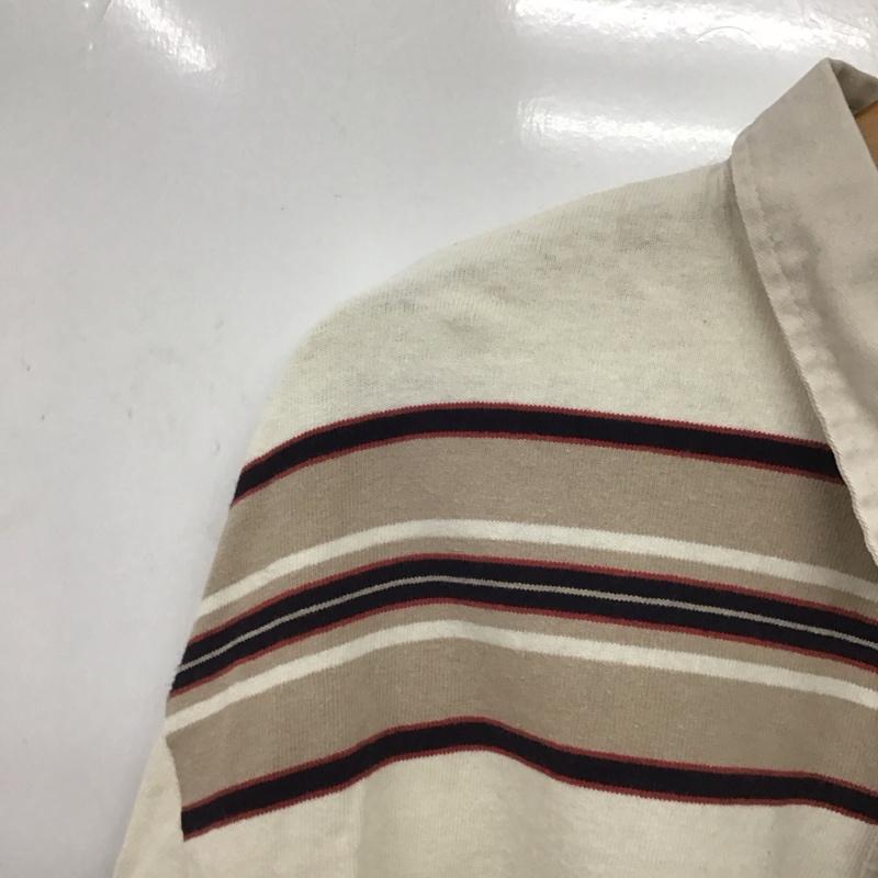 プリビレッジ PRIVILEGE ポロシャツ 長袖 長袖ポロシャツ 長袖カットソー カラーシャツ XXL ボーダー柄 ベージュ / ベージュ /  メンズ USED 古着 中古 10148076