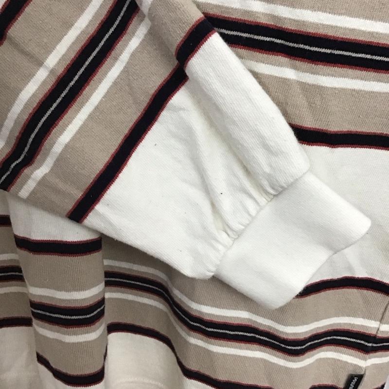 プリビレッジ PRIVILEGE ポロシャツ 長袖 長袖ポロシャツ 長袖カットソー カラーシャツ XXL ボーダー柄 ベージュ / ベージュ /  メンズ USED 古着 中古 10148076