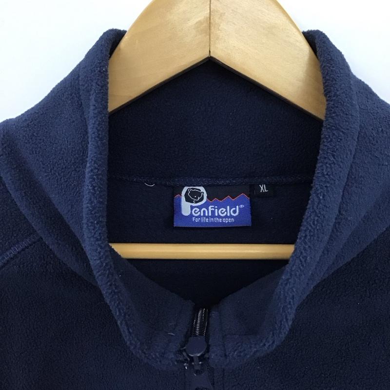 ペンフィールド Penfield ジャケット、上着 ジャンパー、ブルゾン ジップアップフリースジャケット アウター スタンドカラー XL ロゴ、文字 紺 / ネイビー /  メンズ USED 古着 中古 10148077