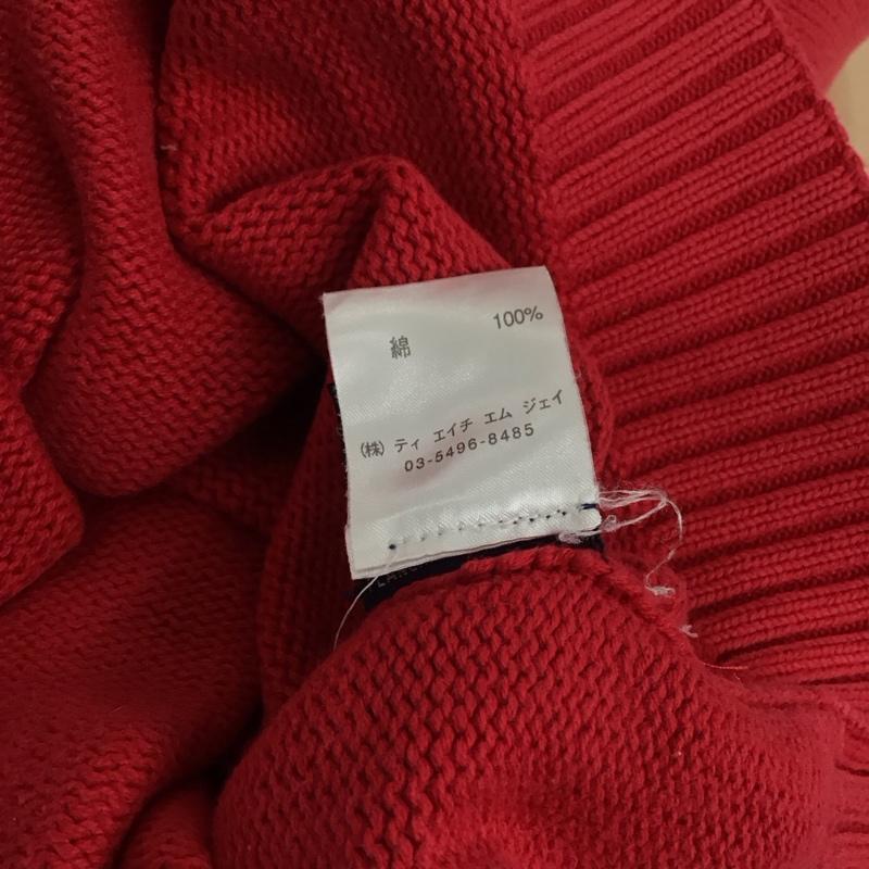 トミーヒルフィガー TOMMY HILFIGER ニット、セーター 長袖 長袖 L ロゴ、文字 赤 / レッド /  メンズ USED 古着 中古 10148099