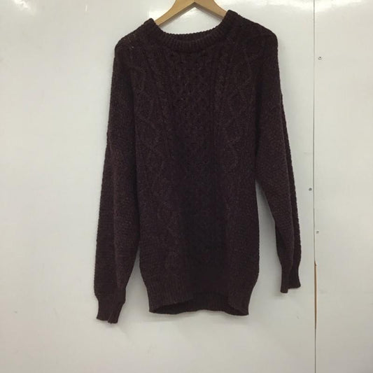 古着 USED ニット、セーター 長袖 長袖ニットカットソー クルーネック セーター XL 無地 紫 / パープル /  メンズ USED 古着 中古 10148109