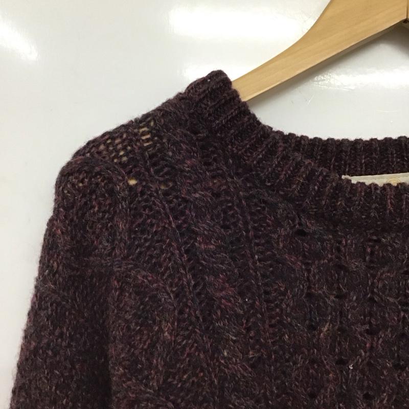 古着 USED ニット、セーター 長袖 長袖ニットカットソー クルーネック セーター XL 無地 紫 / パープル /  メンズ USED 古着 中古 10148109