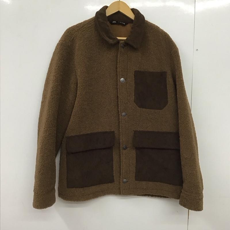 ザラ ZARA ジャケット、上着 ジャンパー、ブルゾン カジュアルジャケット アウター カラージャケット L 無地 茶 / ブラウン /  メンズ USED 古着 中古 10148129