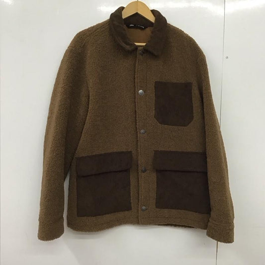 ザラ ZARA ジャケット、上着 ジャンパー、ブルゾン カジュアルジャケット アウター カラージャケット L 無地 茶 / ブラウン /  メンズ USED 古着 中古 10148129