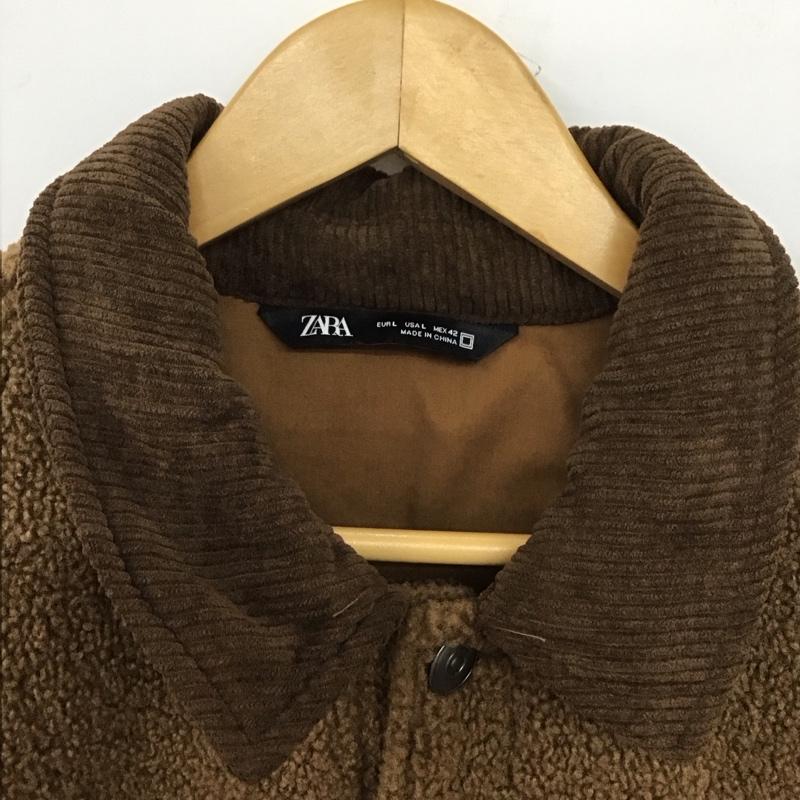 ザラ ZARA ジャケット、上着 ジャンパー、ブルゾン カジュアルジャケット アウター カラージャケット L 無地 茶 / ブラウン /  メンズ USED 古着 中古 10148129