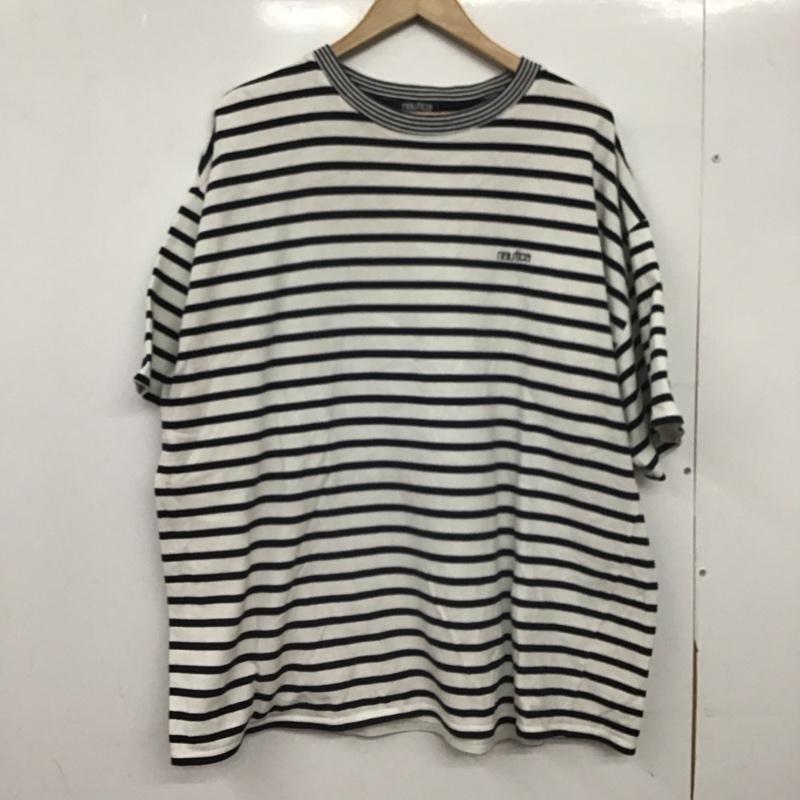 ノーティカ NAUTICA Tシャツ 半袖 半袖カットソー プリントTシャツ クルーネックカットソー L ボーダー柄 白 / ホワイト / X 紺 / ネイビー /  メンズ USED 古着 中古 10148132