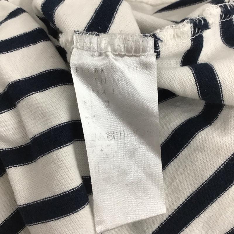 ノーティカ NAUTICA Tシャツ 半袖 半袖カットソー プリントTシャツ クルーネックカットソー L ボーダー柄 白 / ホワイト / X 紺 / ネイビー /  メンズ USED 古着 中古 10148132