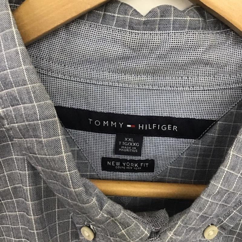 トミーヒルフィガー TOMMY HILFIGER シャツ、ブラウス 長袖 長袖シャツ 無地シャツ カラーシャツ ボタンダウンシャツ XXL チェック インディゴ / インディゴ /  メンズ USED 古着 中古 10148138