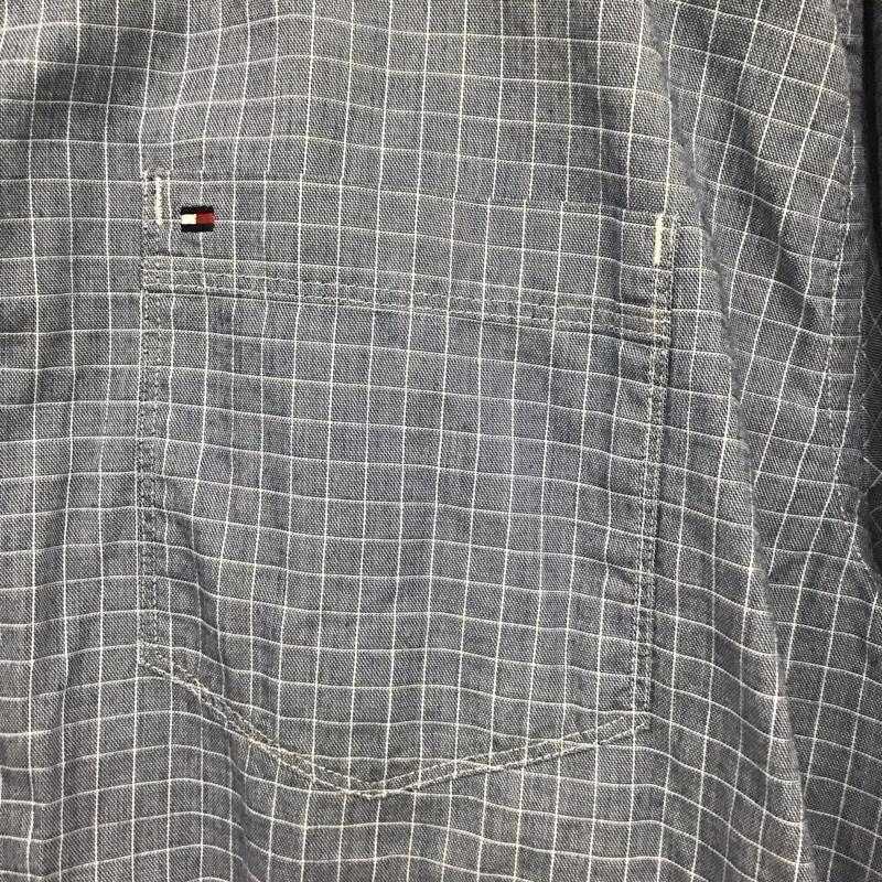 トミーヒルフィガー TOMMY HILFIGER シャツ、ブラウス 長袖 長袖シャツ 無地シャツ カラーシャツ ボタンダウンシャツ XXL チェック インディゴ / インディゴ /  メンズ USED 古着 中古 10148138