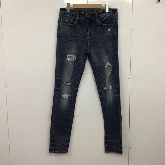 アメリカンイーグル AMERICANEAGLE パンツ デニム、ジーンズ デニムパンツ スリムパンツ カジュアルパンツ ストレッチパンツ 31インチ ダメージ加工 インディゴ / インディゴ /  メンズ USED 古着 中古 10148140