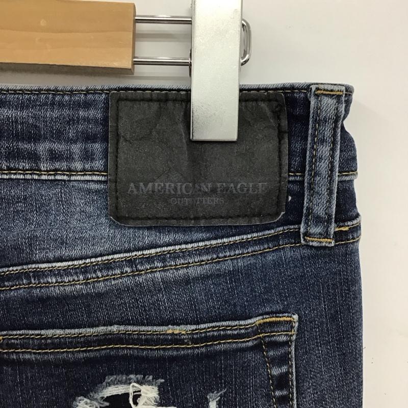 アメリカンイーグル AMERICANEAGLE パンツ デニム、ジーンズ デニムパンツ スリムパンツ カジュアルパンツ ストレッチパンツ 31インチ ダメージ加工 インディゴ / インディゴ /  メンズ USED 古着 中古 10148140
