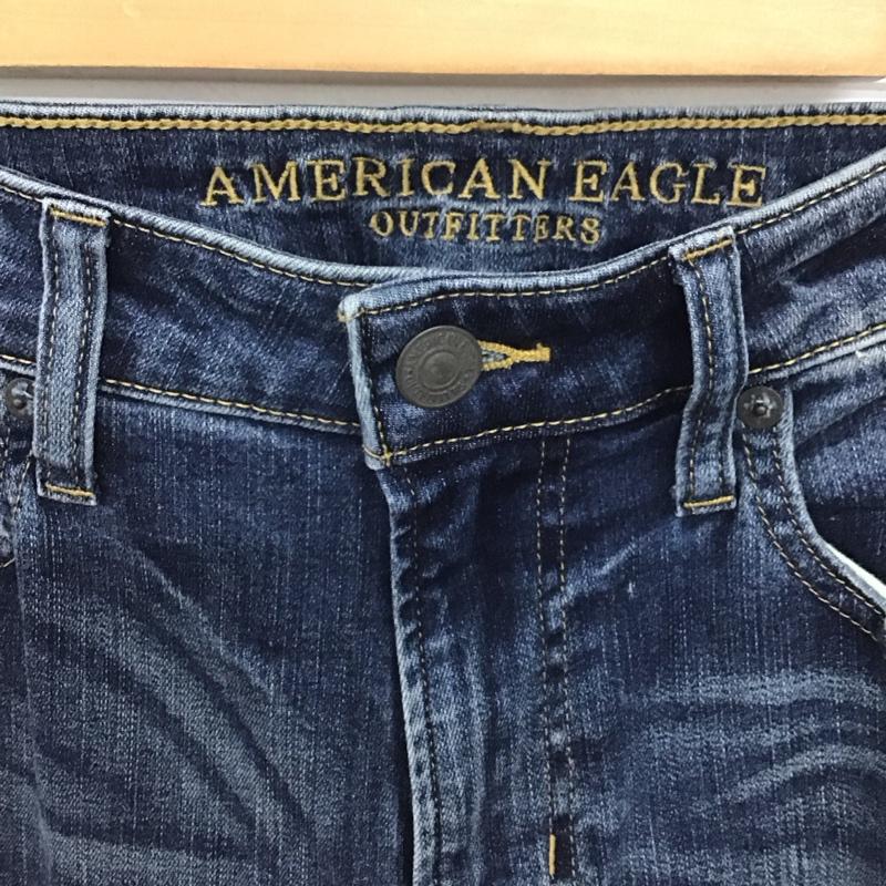アメリカンイーグル AMERICANEAGLE パンツ デニム、ジーンズ デニムパンツ スリムパンツ カジュアルパンツ ストレッチパンツ 31インチ ダメージ加工 インディゴ / インディゴ /  メンズ USED 古着 中古 10148140