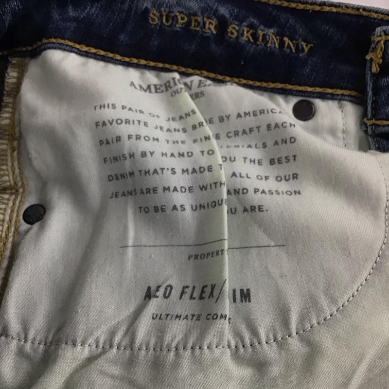 アメリカンイーグル AMERICANEAGLE パンツ デニム、ジーンズ デニムパンツ スリムパンツ カジュアルパンツ ストレッチパンツ 31インチ ダメージ加工 インディゴ / インディゴ /  メンズ USED 古着 中古 10148140