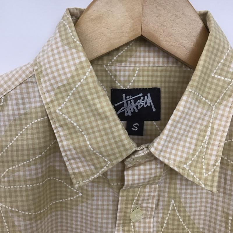 ステューシー STUSSY シャツ、ブラウス 半袖 半袖シャツ プリントシャツ ポケットシャツ S プリント ベージュ / ベージュ /  メンズ USED 古着 中古 10148145