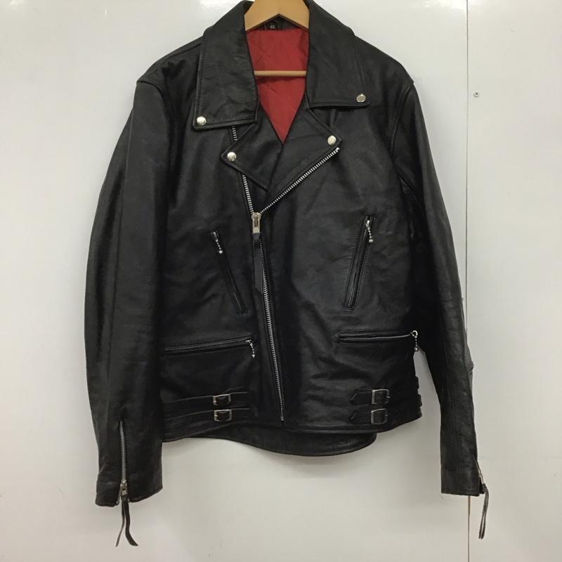 フリーダム Freedom ジャケット、上着 ジャンパー、ブルゾン ジップアップジャケット レザージャケット アウター ライダース 46 無地 黒 / ブラック /  メンズ USED 古着 中古 10148157