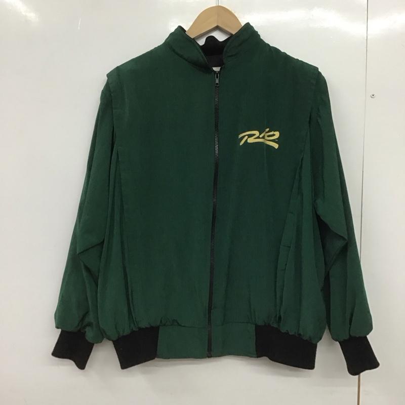 古着 USED ジャケット、上着 ジャンパー、ブルゾン ジップアップジャケット ナイロンジャケット アウター 古着 L ロゴ、文字 緑 / グリーン /  メンズ USED 古着 中古 10148165