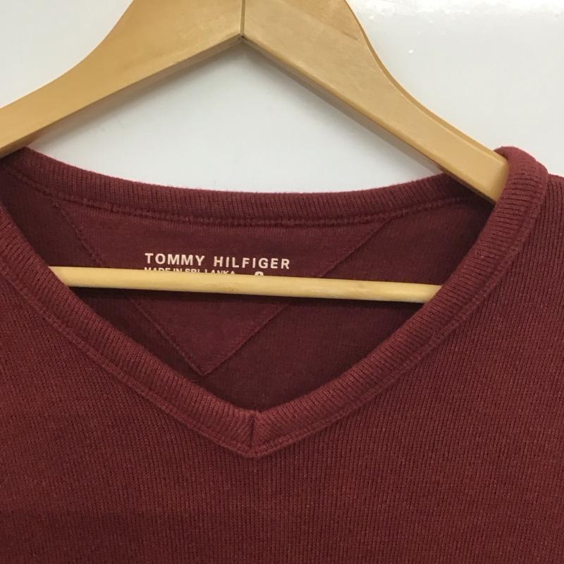 トミーヒルフィガー TOMMY HILFIGER カットソー 長袖 長袖カットソー Vネックカットソー S 無地 えんじ / ワインレッド /  メンズ USED 古着 中古 10148170