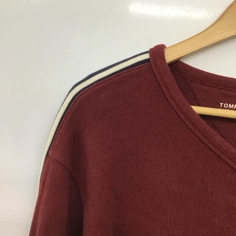 トミーヒルフィガー TOMMY HILFIGER カットソー 長袖 長袖カットソー Vネックカットソー S 無地 えんじ / ワインレッド /  メンズ USED 古着 中古 10148170