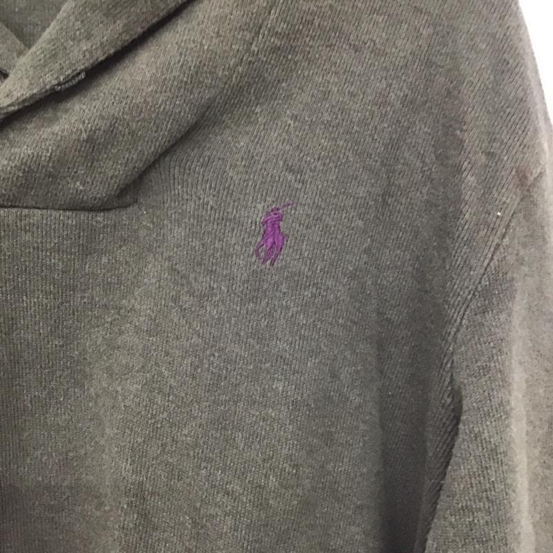 ポロラルフローレン POLO RALPH LAUREN ニット、セーター 長袖 長袖ニットカットソー Vネック セーター M ロゴ、文字 カーキ / カーキ /  メンズ USED 古着 中古 10148171