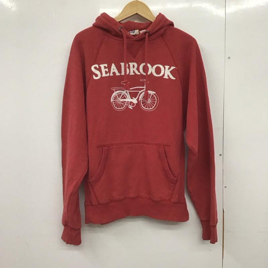 古着 USED パーカー 長袖 長袖パーカー プルオーバーパーカー スウェット 古着 S ロゴ、文字 赤 / レッド /  メンズ USED 古着 中古 10148191