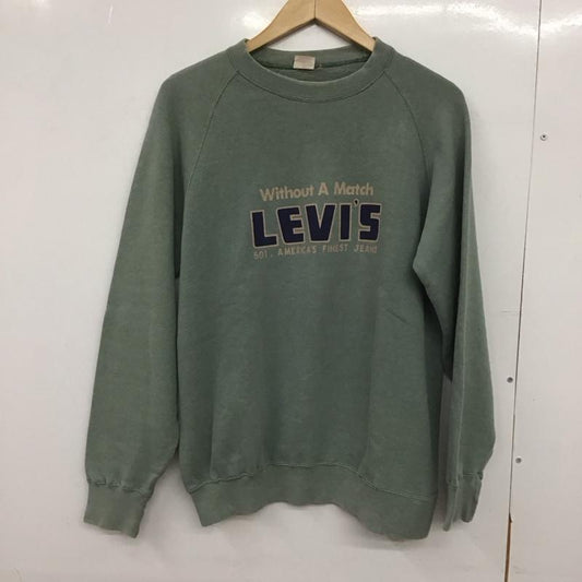 リーバイス Levi s トレーナー 長袖 長袖トレーナー スウェット クルーネック プルオーバー 80s L ロゴ、文字 カーキ / カーキ /  メンズ USED 古着 中古 10148192