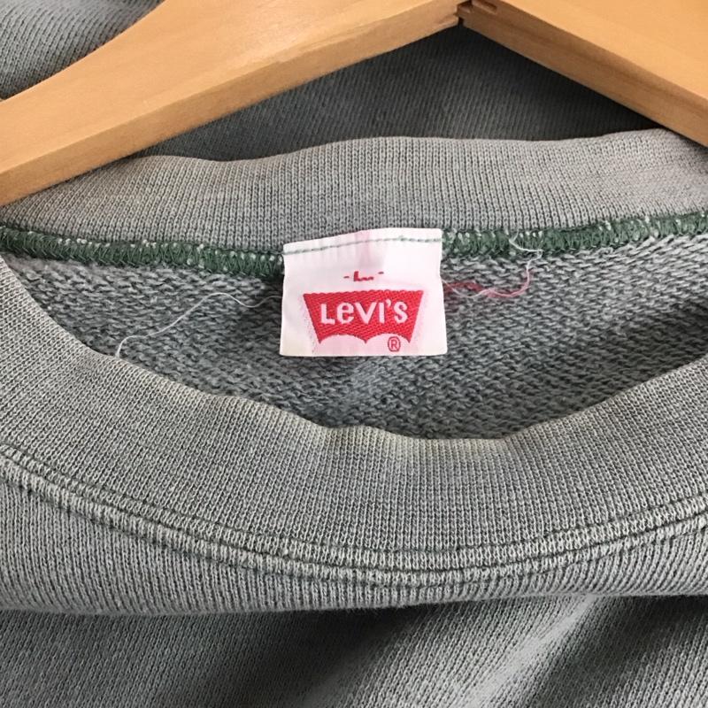 リーバイス Levi s トレーナー 長袖 長袖トレーナー スウェット クルーネック プルオーバー 80s L ロゴ、文字 カーキ / カーキ /  メンズ USED 古着 中古 10148192