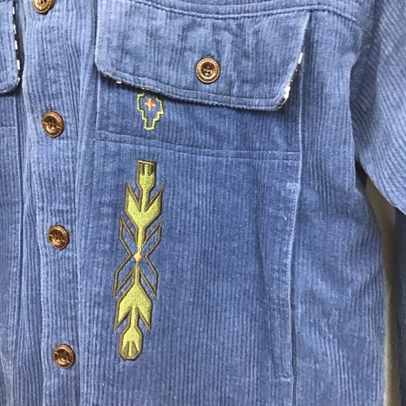 アミナ Amina ジャケット、上着 ジャンパー、ブルゾン コーデュロイジャケット カジュアルジャケット アウター 刺繍 青 / ブルー /  メンズ USED 古着 中古 10148221
