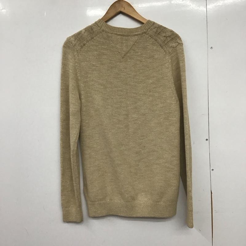 トミーヒルフィガー TOMMY HILFIGER ニット、セーター 長袖 長袖ニットカットソー クルーネック セーター S ロゴ、文字 ベージュ / ベージュ /  メンズ USED 古着 中古 10148234