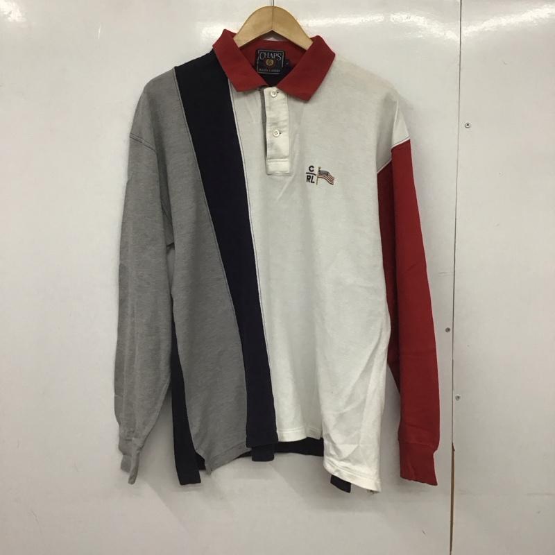 チャップス CHAPS ポロシャツ 長袖 長袖ポロシャツ 長袖カットソー カラーシャツ L ロゴ、文字 白 / ホワイト / X 灰 / グレー / X 紺 / ネイビー / X 赤 / レッド /  メンズ USED 古着 中古 10148238