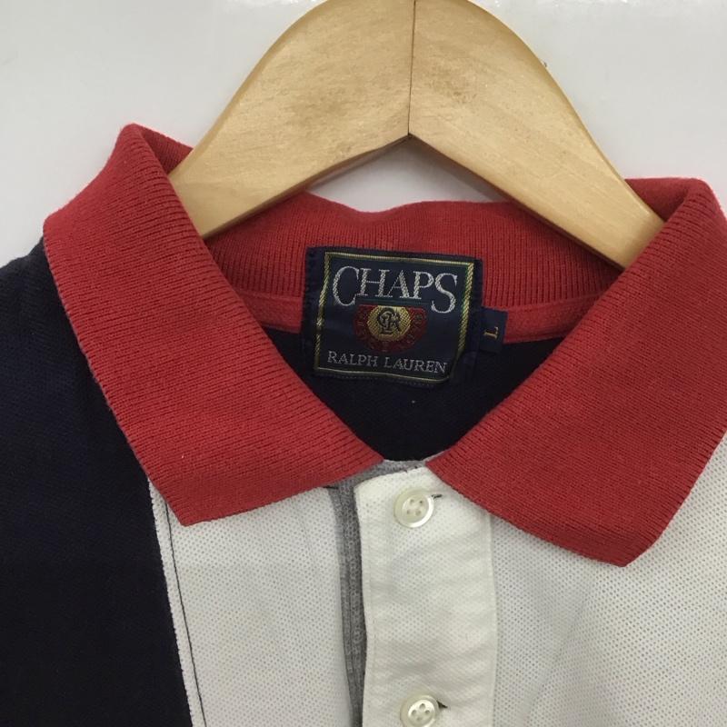 チャップス CHAPS ポロシャツ 長袖 長袖ポロシャツ 長袖カットソー カラーシャツ L ロゴ、文字 白 / ホワイト / X 灰 / グレー / X 紺 / ネイビー / X 赤 / レッド /  メンズ USED 古着 中古 10148238