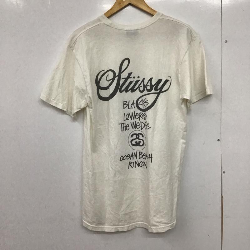 ステューシー STUSSY Tシャツ 半袖 半袖カットソー プリントTシャツ クルーネックカットソー M プリント 白 / ホワイト /  メンズ USED 古着 中古 10148263