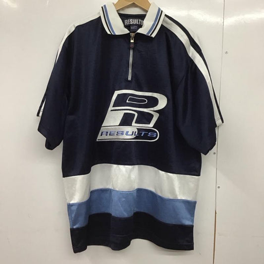 古着 USED ポロシャツ 半袖 半袖ポロシャツ カラーシャツ 半袖カットソー L ロゴ、文字 紺 / ネイビー /  メンズ USED 古着 中古 10148268