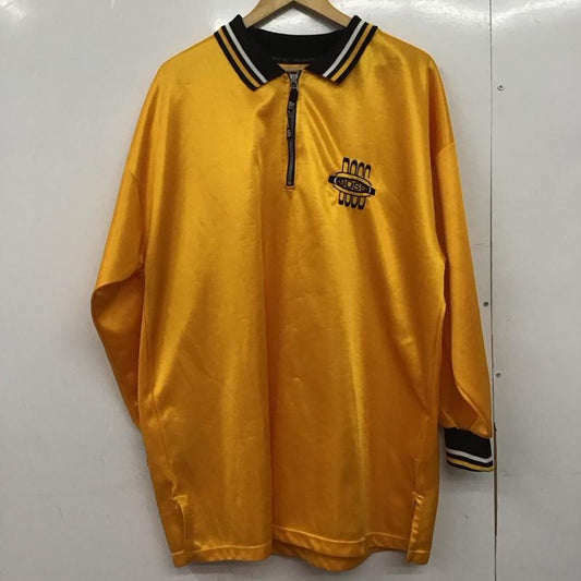ボス BOSS ポロシャツ 長袖 長袖ポロシャツ カラーシャツ 長袖カットソー XL ロゴ、文字 黄 / イエロー /  メンズ USED 古着 中古 10148269