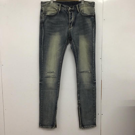 ミニマル mnml パンツ デニム、ジーンズ デニムパンツ スリムパンツ カジュアルパンツ ストレッチパンツ 34インチ ダメージ加工 インディゴ / インディゴ /  メンズ USED 古着 中古 10148271