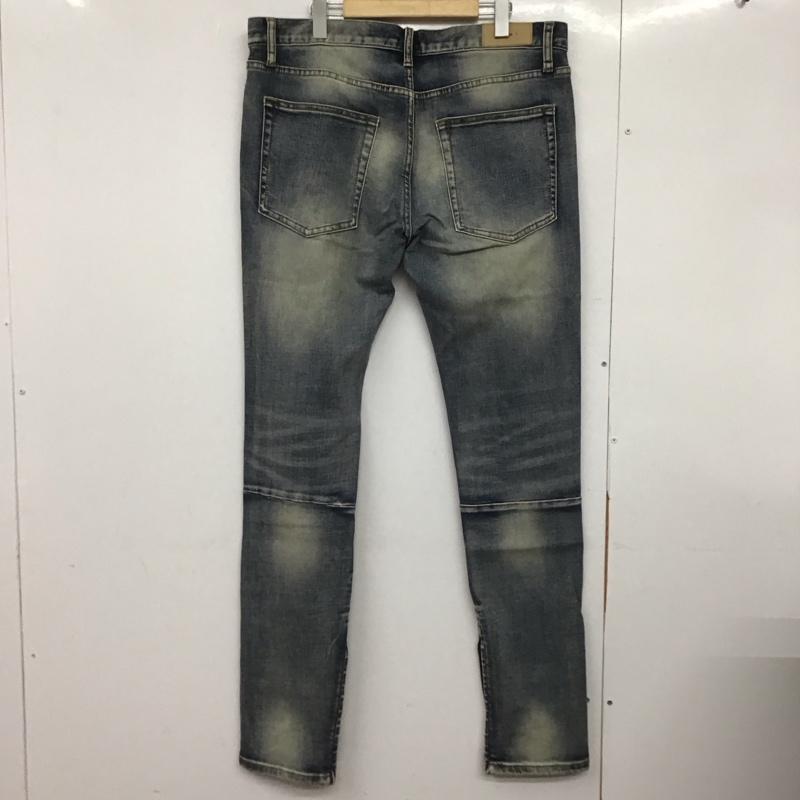 ミニマル mnml パンツ デニム、ジーンズ デニムパンツ スリムパンツ カジュアルパンツ ストレッチパンツ 34インチ ダメージ加工 インディゴ / インディゴ /  メンズ USED 古着 中古 10148271