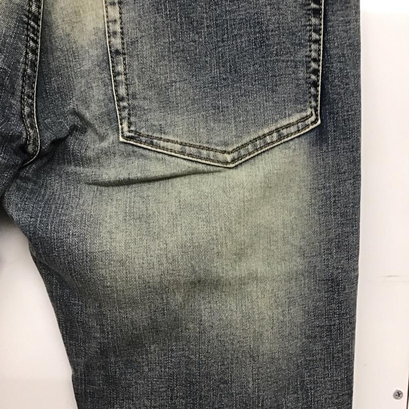 ミニマル mnml パンツ デニム、ジーンズ デニムパンツ スリムパンツ カジュアルパンツ ストレッチパンツ 34インチ ダメージ加工 インディゴ / インディゴ /  メンズ USED 古着 中古 10148271