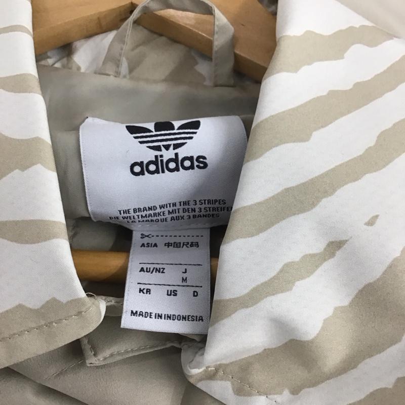 アディダス adidas ジャケット、上着 ジャンパー、ブルゾン カジュアルジャケット アウター カラージャケット フロントジャケット M ロゴ、文字 ベージュ / ベージュ /  メンズ USED 古着 中古 10148273