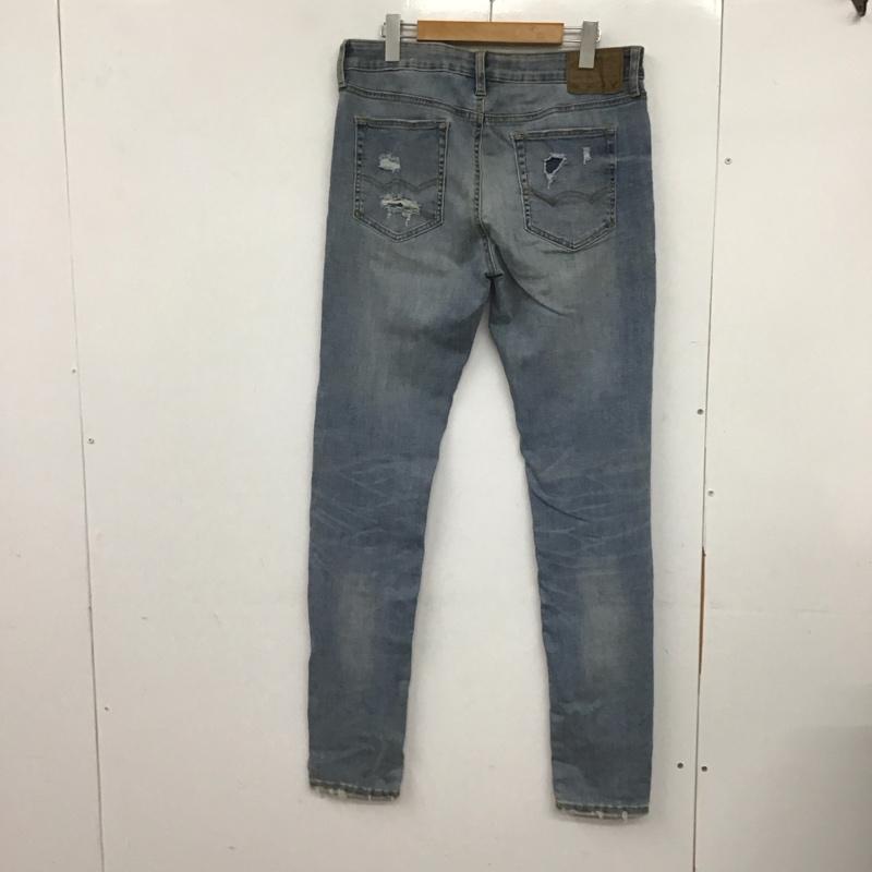 アメリカンイーグル AMERICANEAGLE パンツ デニム、ジーンズ デニムパンツ スリムパンツ カジュアルパンツ ストレッチパンツ 34インチ ダメージ加工 インディゴ / インディゴ /  メンズ USED 古着 中古 10148279